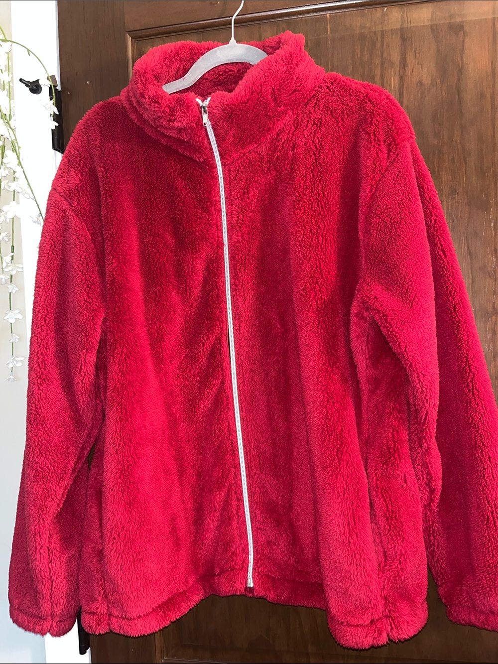 Chaser Plush Red Jacket with White Trim
